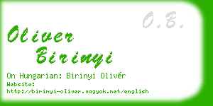 oliver birinyi business card