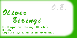 oliver birinyi business card